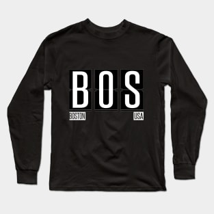 BOS - Boston USA Airport Code Souvenir or Gift Shirt Apparel Long Sleeve T-Shirt